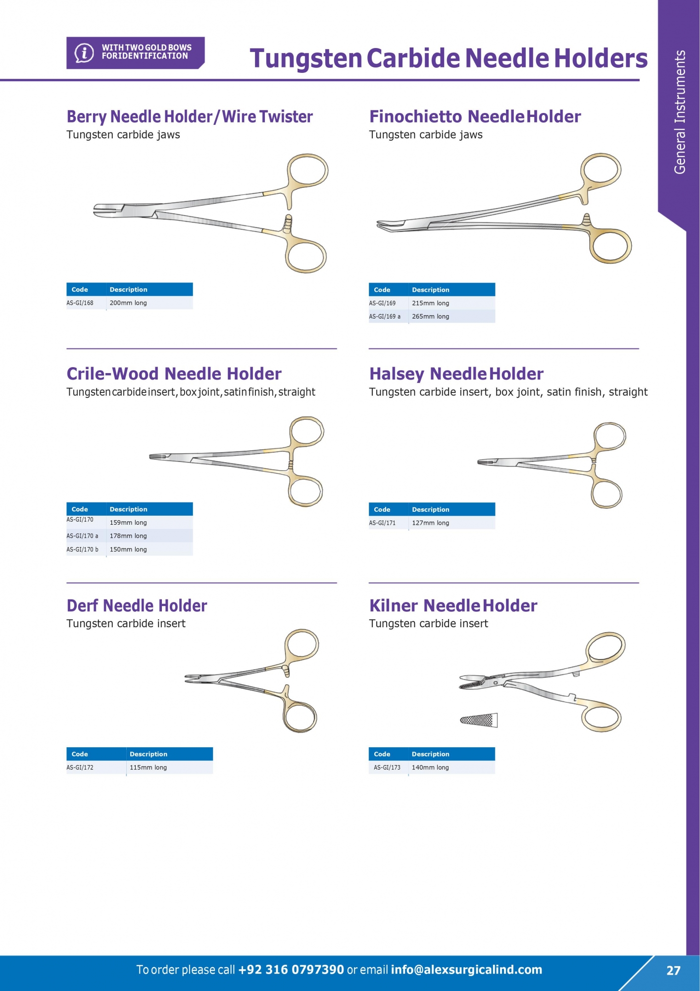 Tungsten Carbide Needle Holders